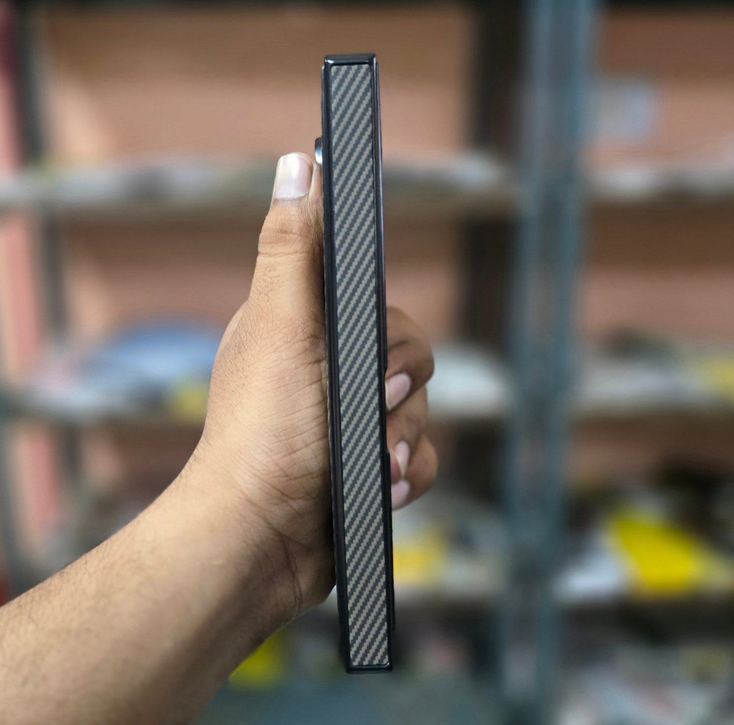 Samsung Galaxy Z Fold7 Carbon Texture Case with Detachable Hinge Protection with Magsafe - Brown