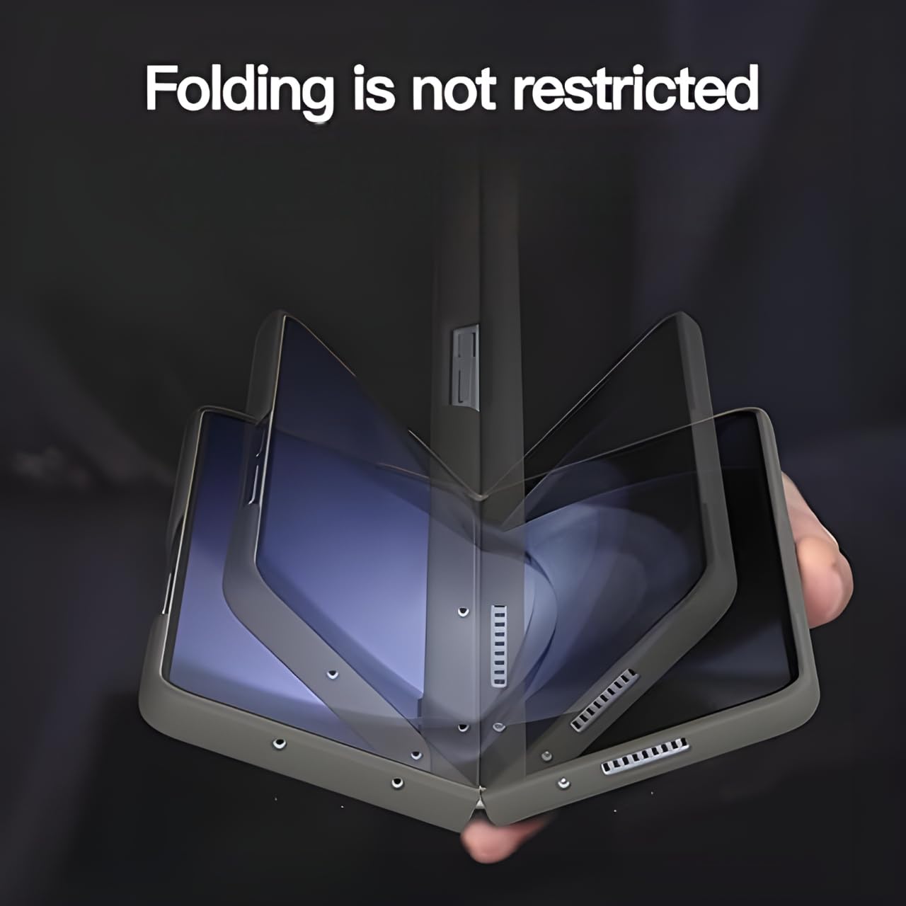 Samsung Galaxy Z Fold 6 Silky Liquid PC Matte S-Pen Case (With Front Glass) - Black