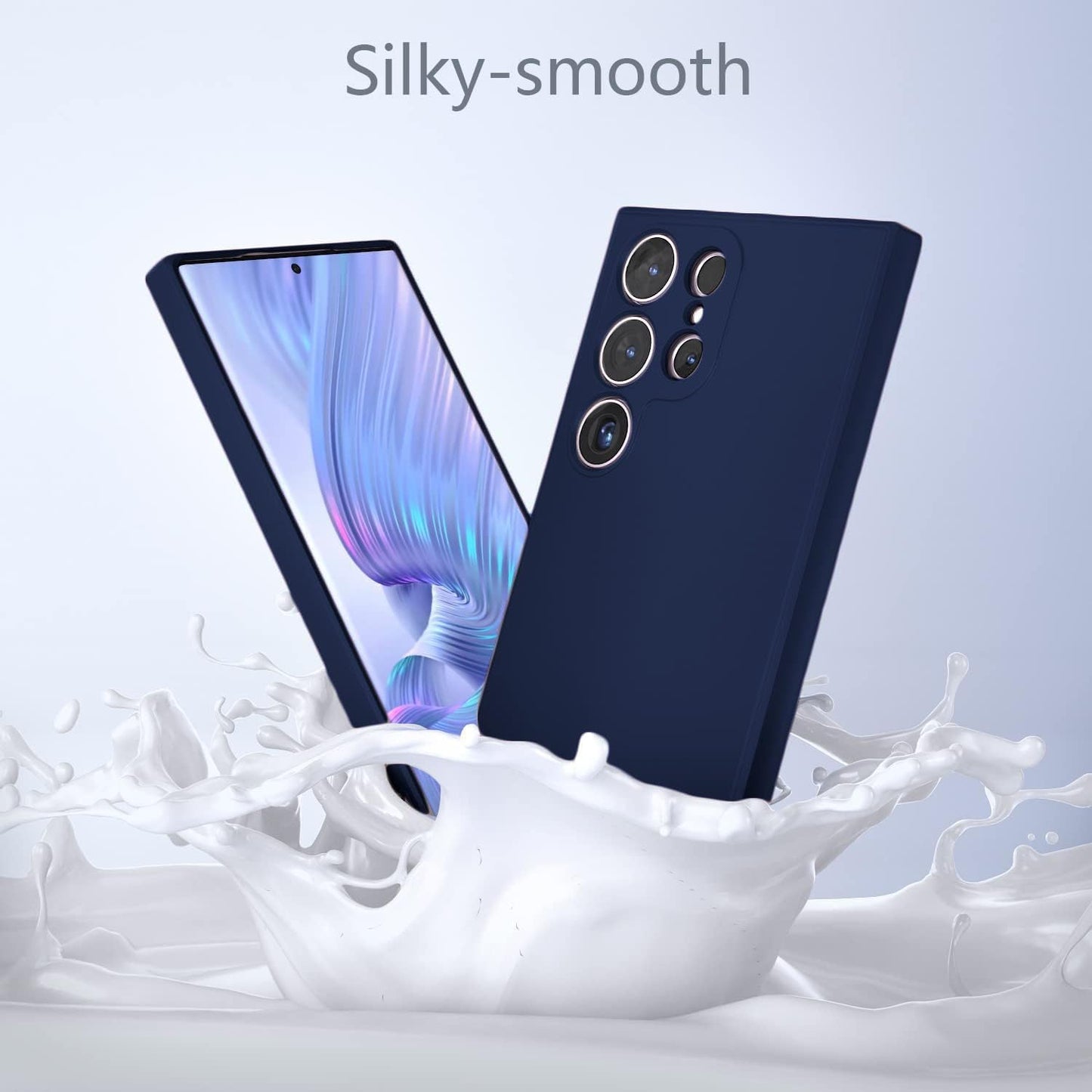 Samsung Galaxy S23 Ultra Original Flexible Matte Liquid Silicon Case With Logo - Blue