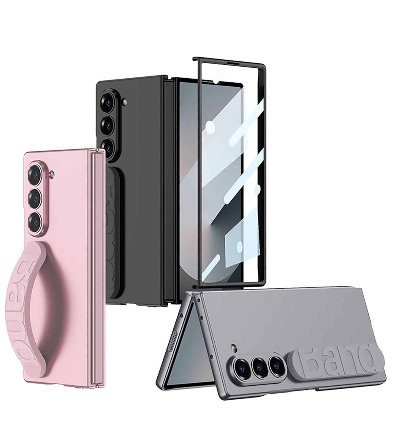 Samsung Galaxy Z Fold 6 Ultra Thin Silicon Case with Band & Front Glass