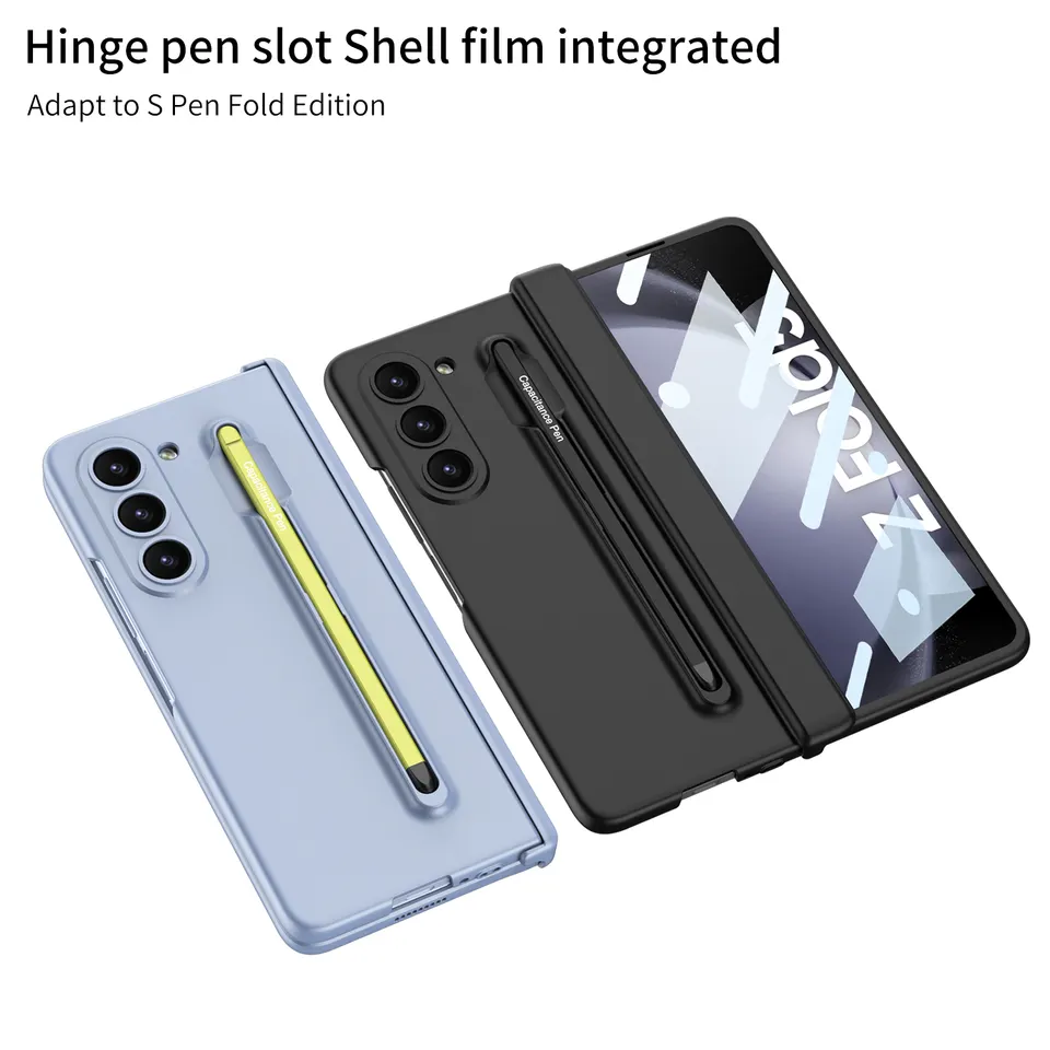 Samsung Galaxy Z Fold6 S-Pen Case, Hard PC Matte Finish Hinge Protection with S-Pen - Black