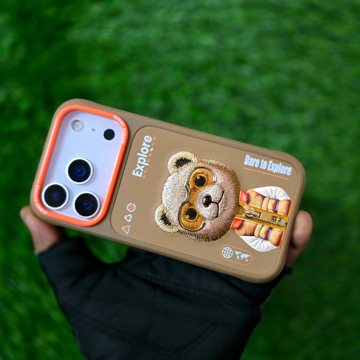 iPhone 17 Pro Max Nimmy Case, 3D Embroidery Winter Jacket Series Back Cover - Teddy