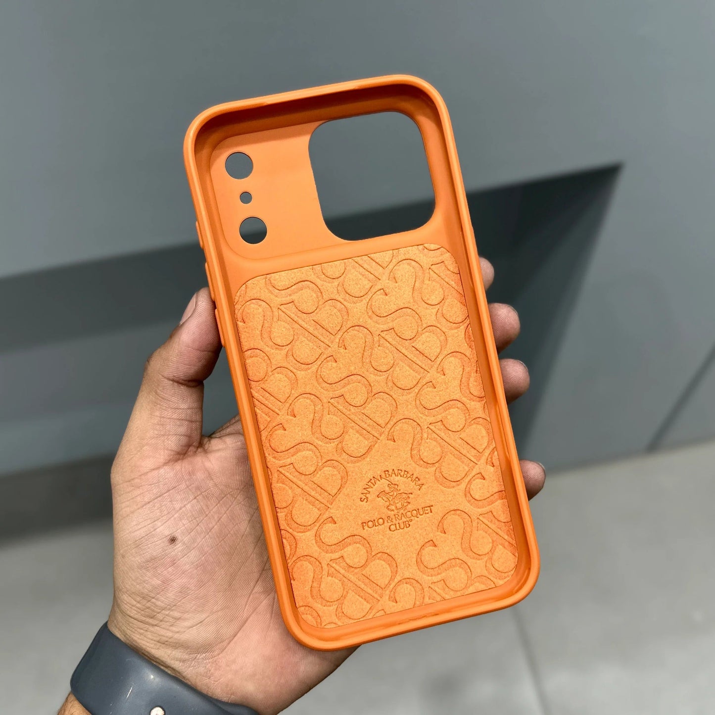 iPhone 17 Pro Max Genuine Leather Original Santa Barbara Polo Club Primo Series Case with Magsafe - Orange