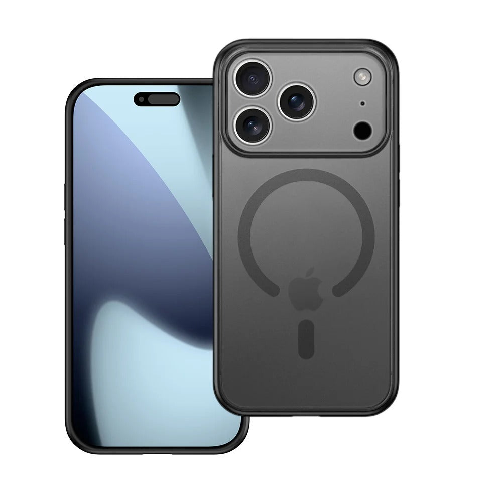 iPhone 17 Pro Max 0.8mm Thin Semi Transparent Matte Finish Smoky Cover with Magsafe - Black
