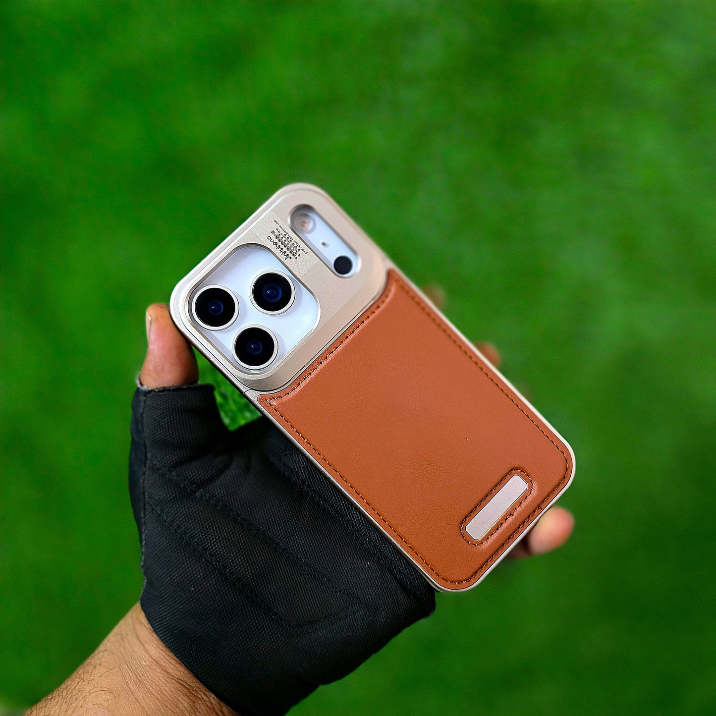 iPhone 17 Pro Max Metal Cover, AeroFLex Metal Frame Less Leather Case with Magsafe