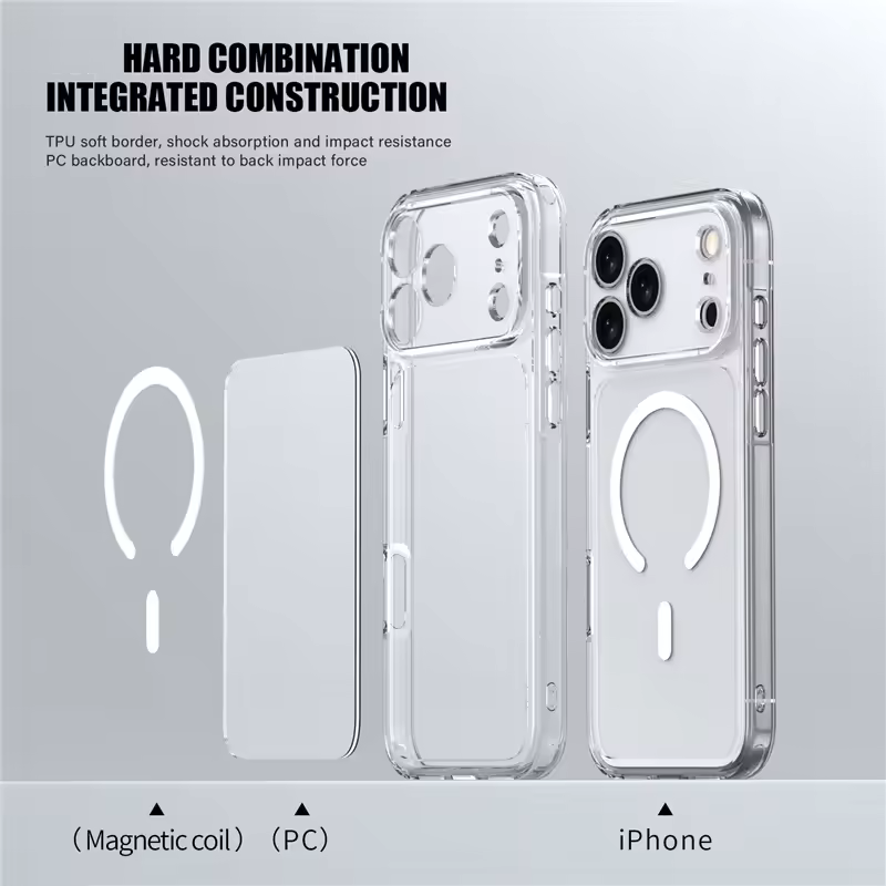 iPhone 17 Pro Shockproof Ultra Thin J-Case Anti Yellowing Series Transparent Cover with Magsafe - Clear