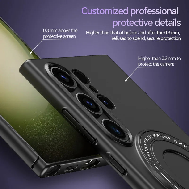 Samsung Galaxy S23 Ultra Hard Case Magnetic Metal Stand with Magsagfe - Black