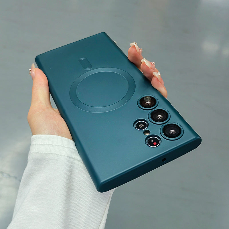 Samsung Galaxy S23 Ultra Silicon Magsafe Case With Camera Protection - Green