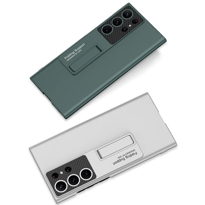 Samsung Galaxy S24 Ultra Super Slim Hard PC Lightweight Case with Invisible Kickstand - Black