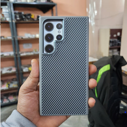 Samsung Galaxy S25 Ultra Matte Finish Defender Series Carbon Case with Metal Camera Protection - Grey