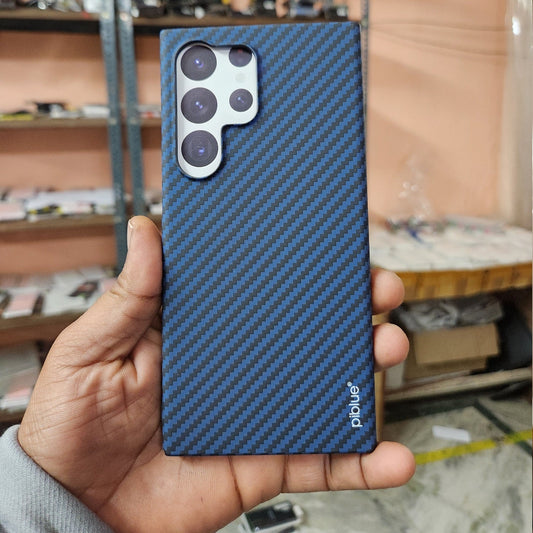 Samsung Galaxy S24 Ultra Samsung Galaxy S24 Ultra Sturdy Durable Carban Aramid Fiber Super Light at 0.6mm Thin Case - Blue