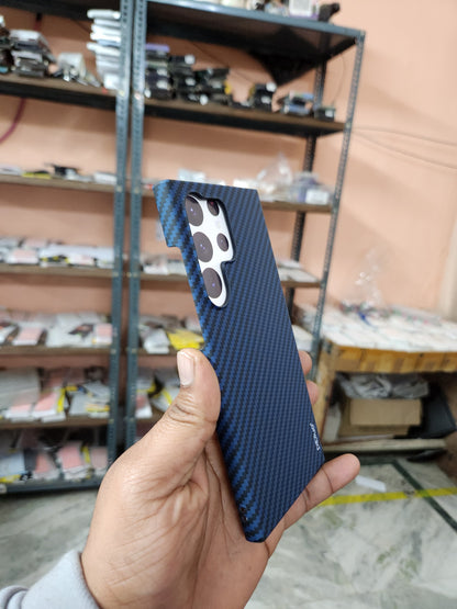 Samsung Galaxy S24 Ultra Samsung Galaxy S24 Ultra Sturdy Durable Carban Aramid Fiber Super Light at 0.6mm Thin Case - Blue