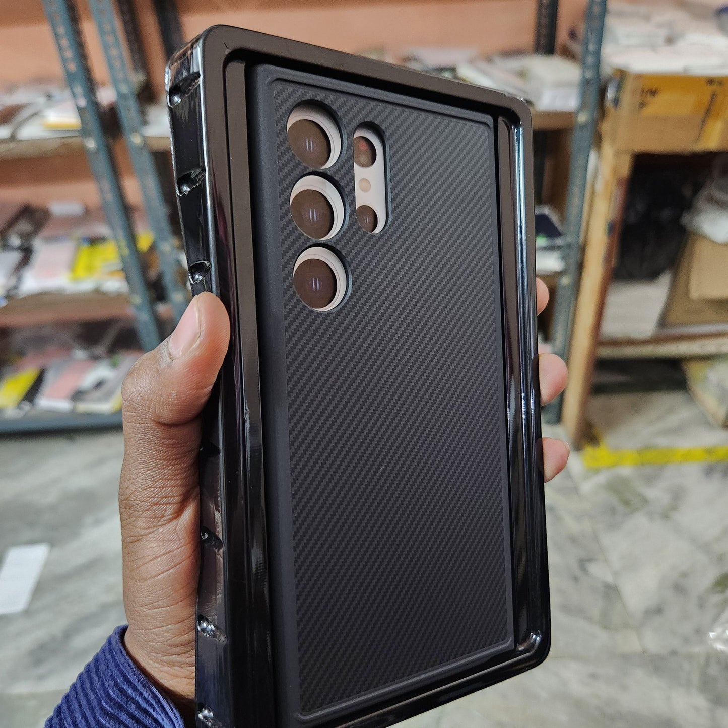 Samsung Galaxy S24 Ultra Carbon Texture Case with Metal Camera Protection