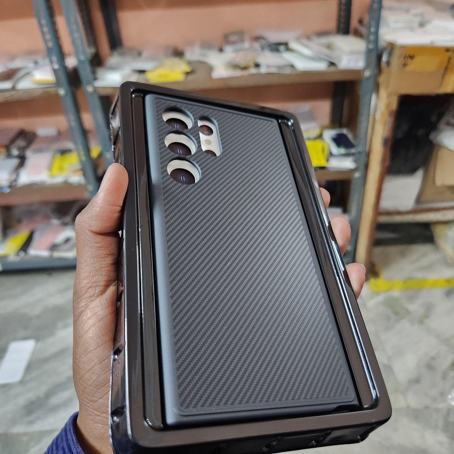 Samsung Galaxy S24 Ultra Carbon Texture Case with Metal Camera Protection