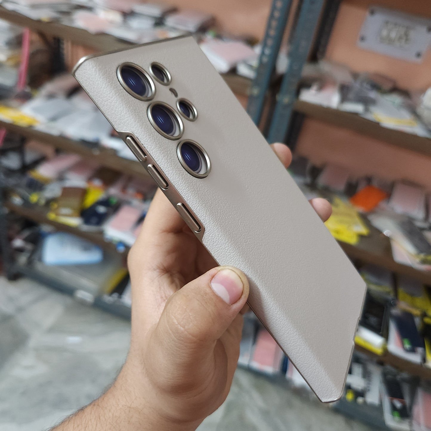 Samsung Galaxy S23 Ultra Super Slim GKK Leather Case With Camera Protection - Titanium Grey