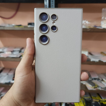 Samsung Galaxy S23 Ultra Super Slim GKK Leather Case With Camera Protection - Titanium Grey