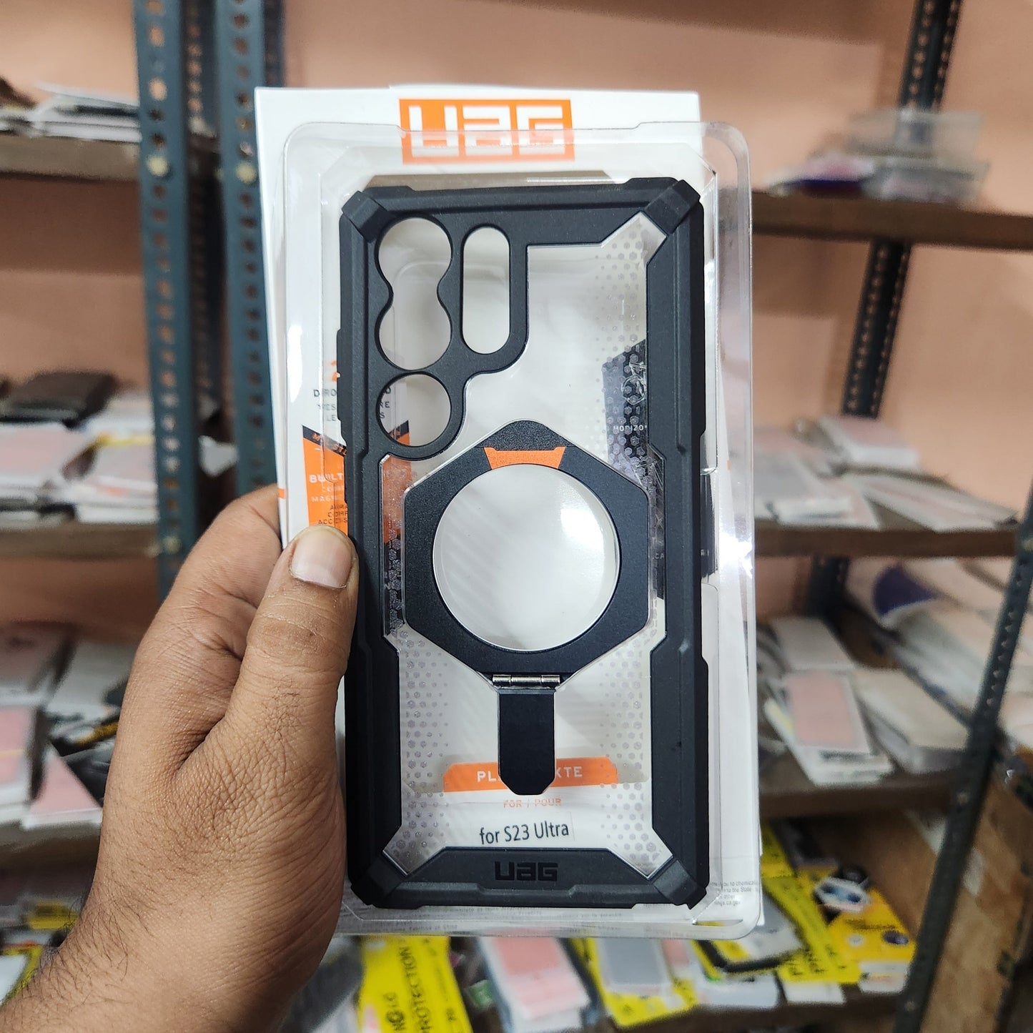 Samsung Galaxy S23 Ultra Plasma XTE Rugged Featherlight Shockproof Protective, Magnetic Ring Holder, Kickstand with Magsafe - Ice