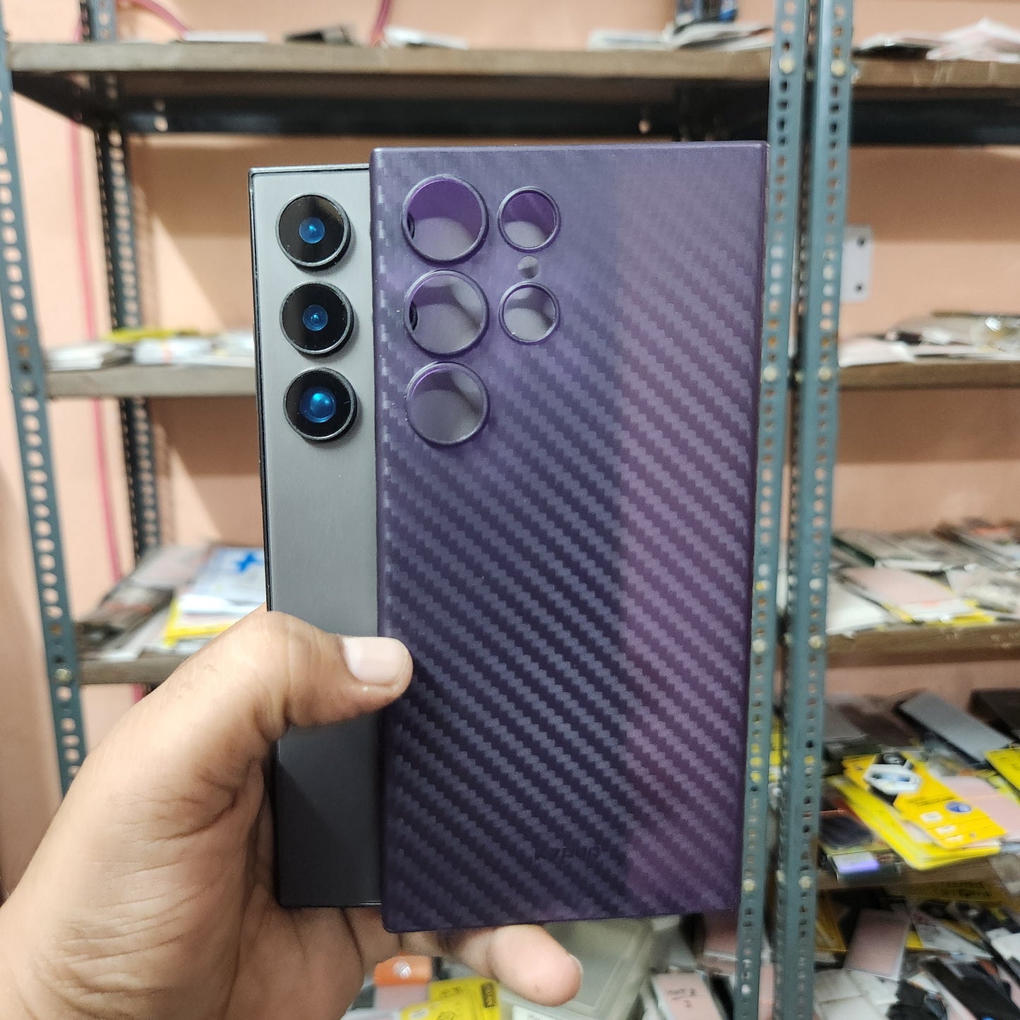 Samsung Galaxy S24 Ultra KZDOO Air Carbon Ultra Thin Paper Case with Camera Protection - Purple