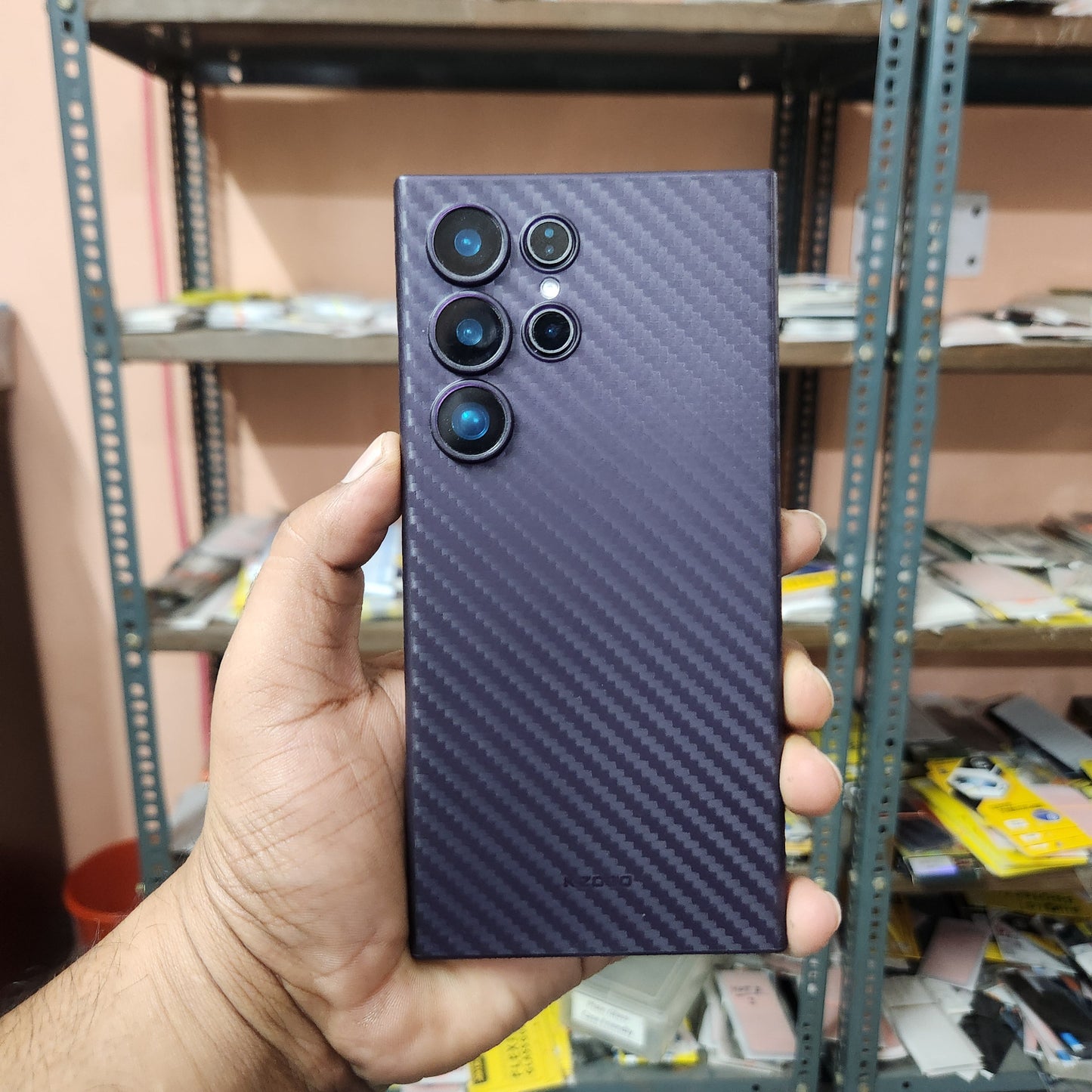 Samsung Galaxy S24 Ultra KZDOO Air Carbon Ultra Thin Paper Case with Camera Protection - Purple