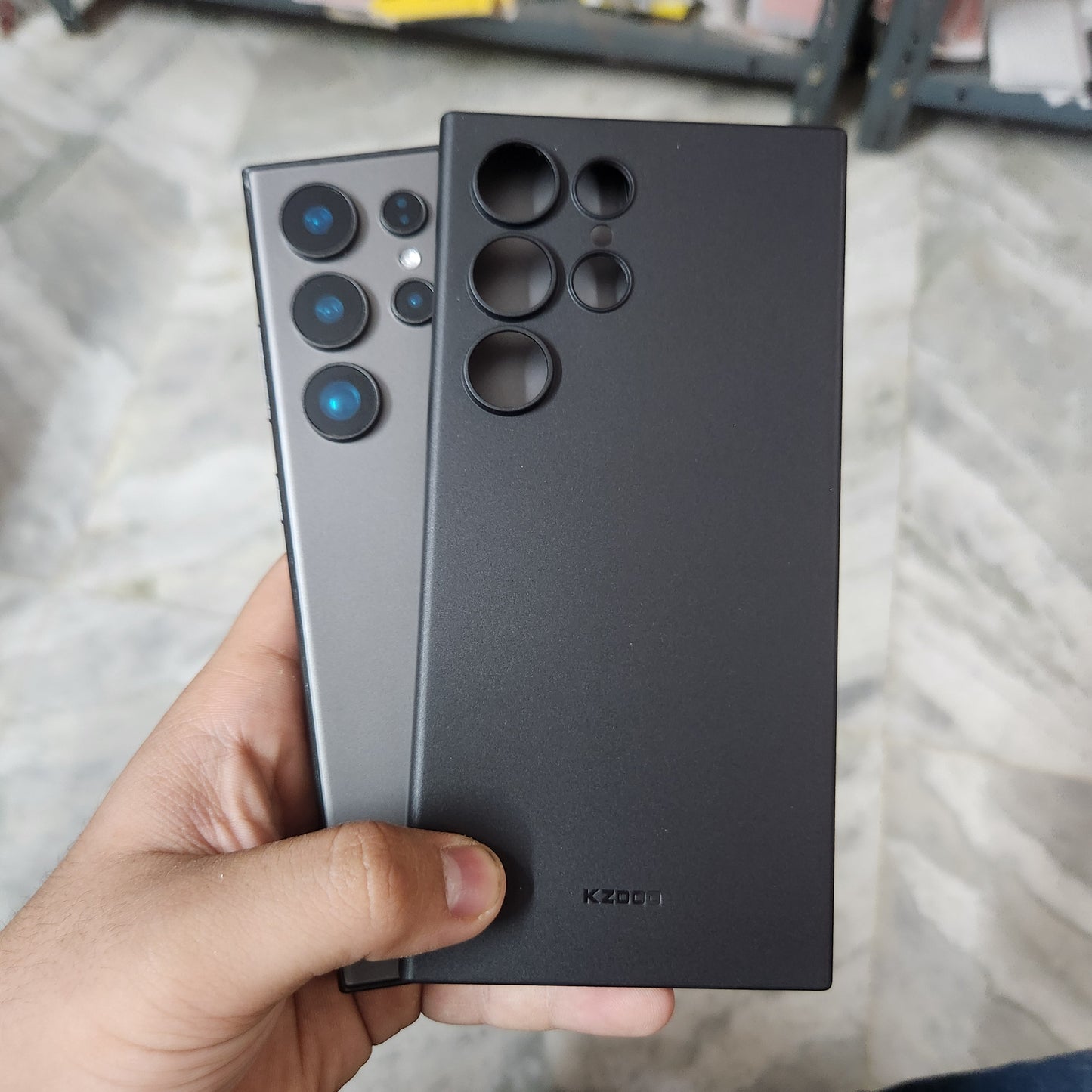 Samsung Galaxy S24 Ultra KZDOO Air Skin Ultra Thin Case with Camera Protection - Black / White