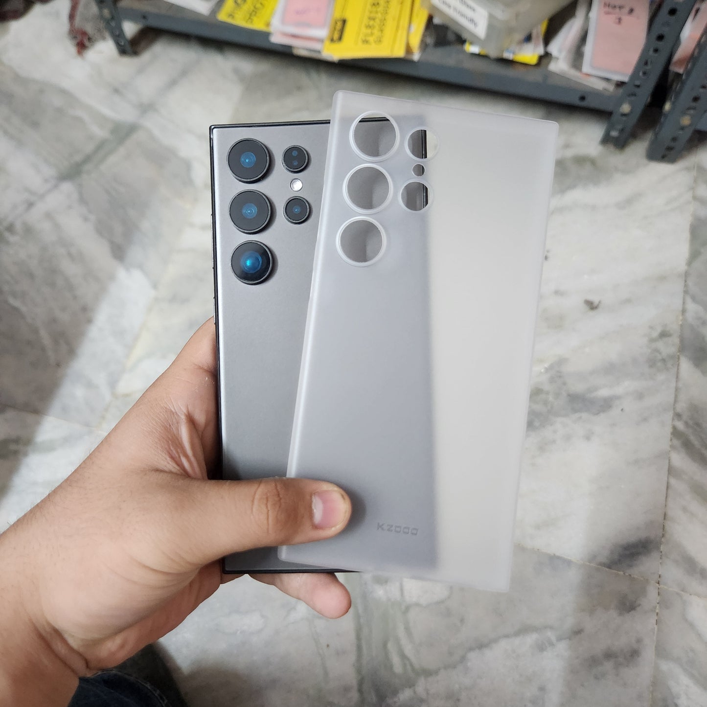 Samsung Galaxy S24 Ultra KZDOO Air Skin Ultra Thin Case with Camera Protection - Black / White