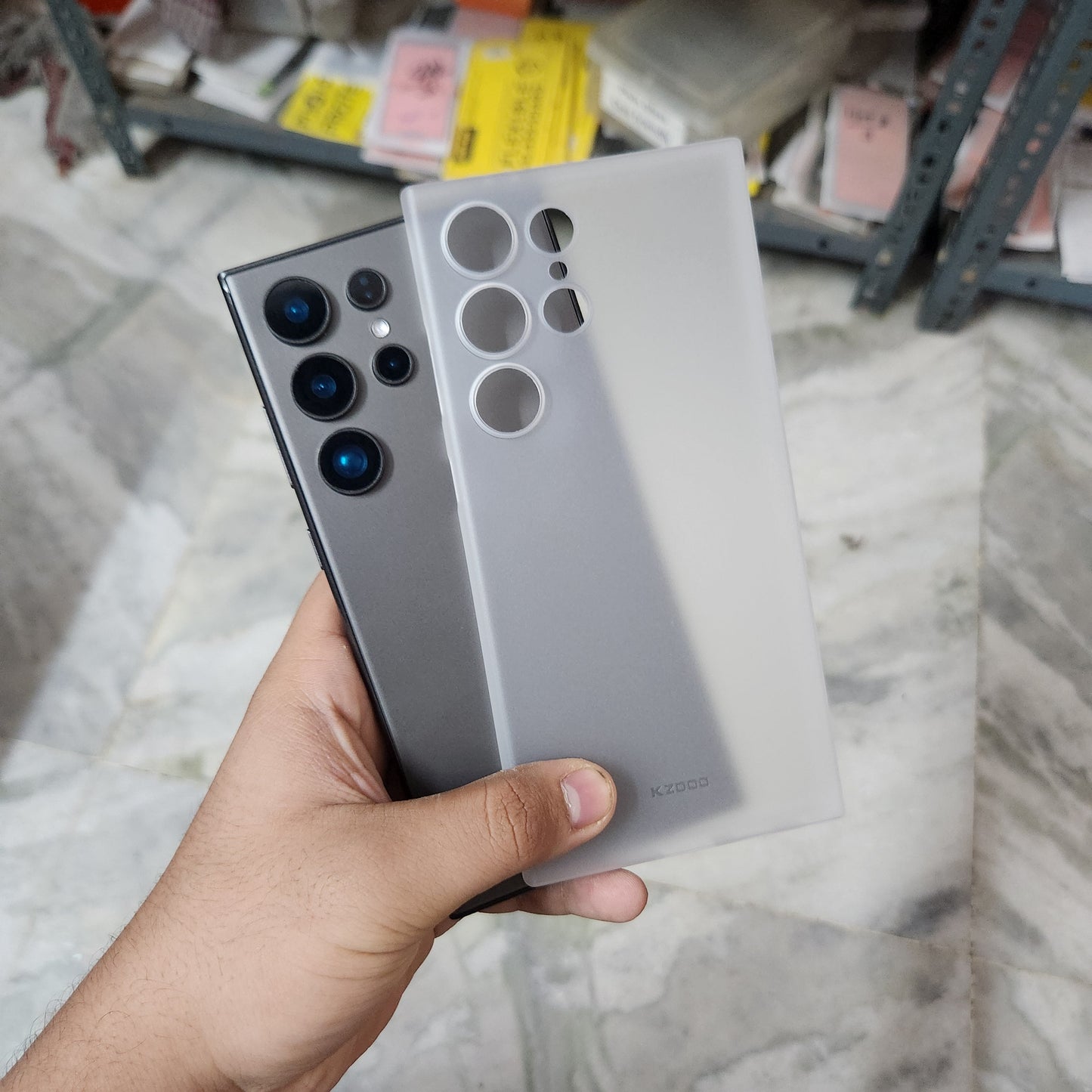 Samsung Galaxy S24 Ultra KZDOO Air Skin Ultra Thin Case with Camera Protection - Black / White