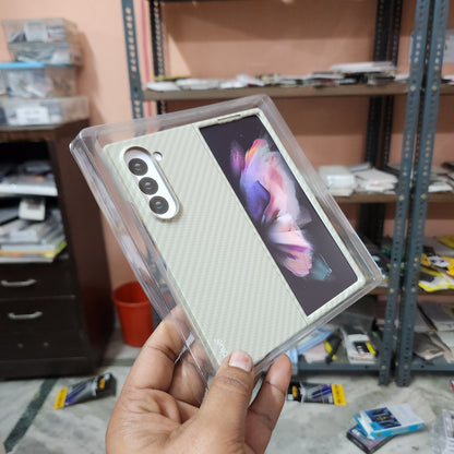 Samsung Galaxy Z Fold 6 0.6mm Super Slim Carbon Texture Aramid Fiber Case - Titanium