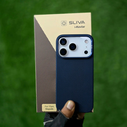 iPhone 17 Pro 0.4mm Thin Real Aramid Carbon Fiber Case with Magsafe - Blue