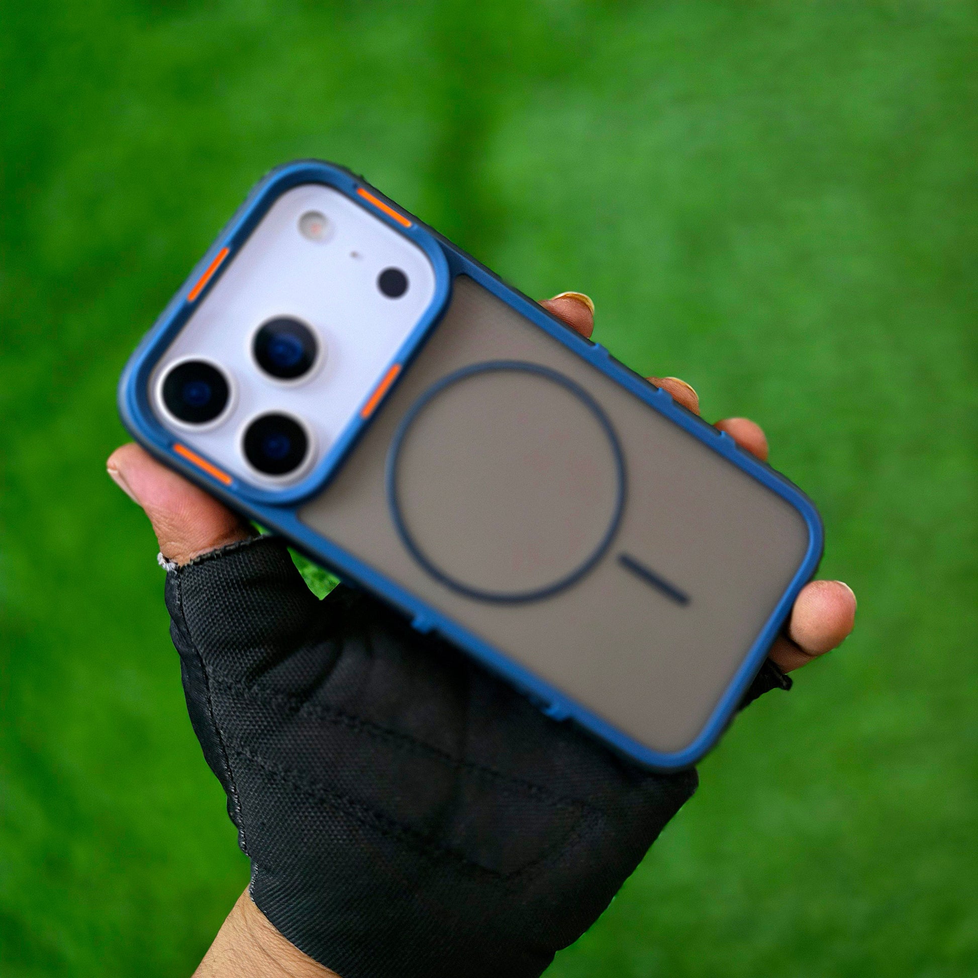 iPhone 17 Pro Max Hybrid Semi-Transparent Anti-Drop Back Cover with Magsafe - Blue