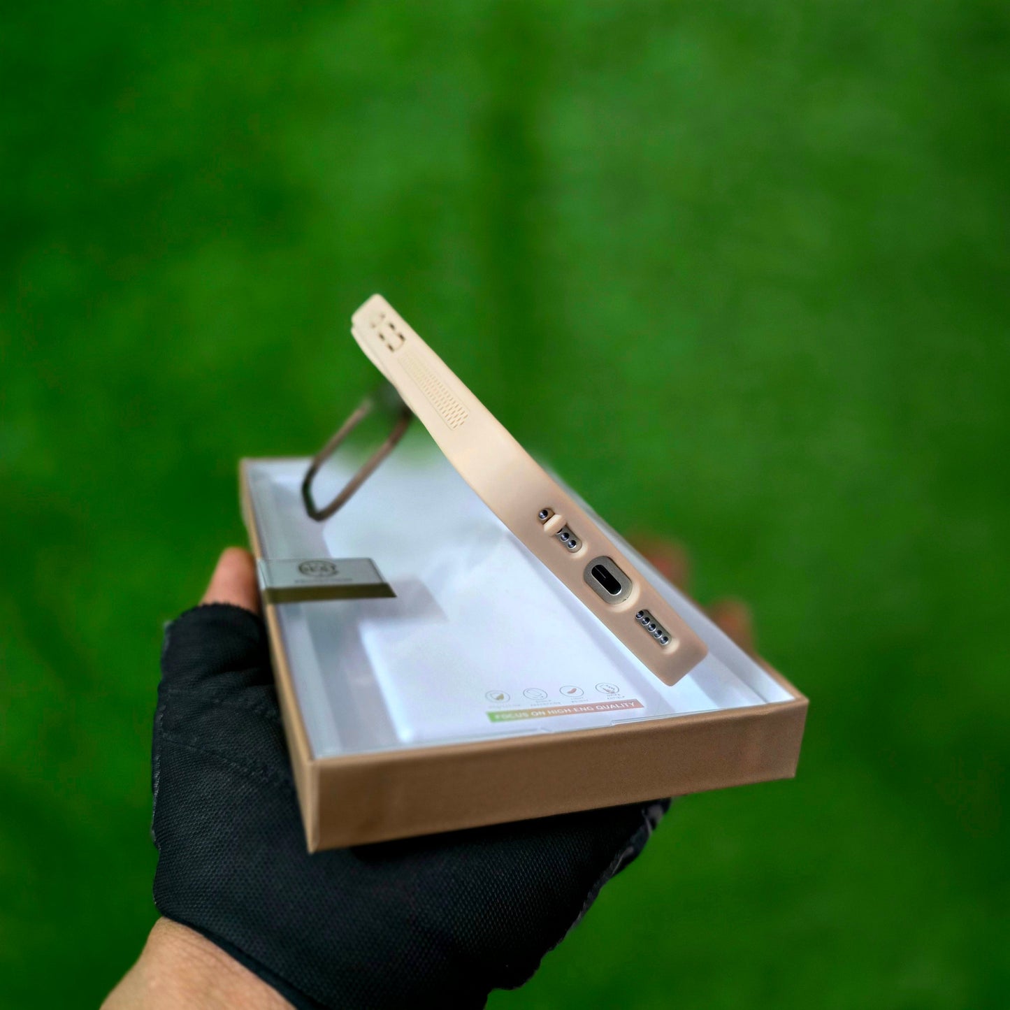 iPhone 17 Pro Max Matte Finish Metal Camera Kickstand Back Cover with Magsafe - Desert Titanium