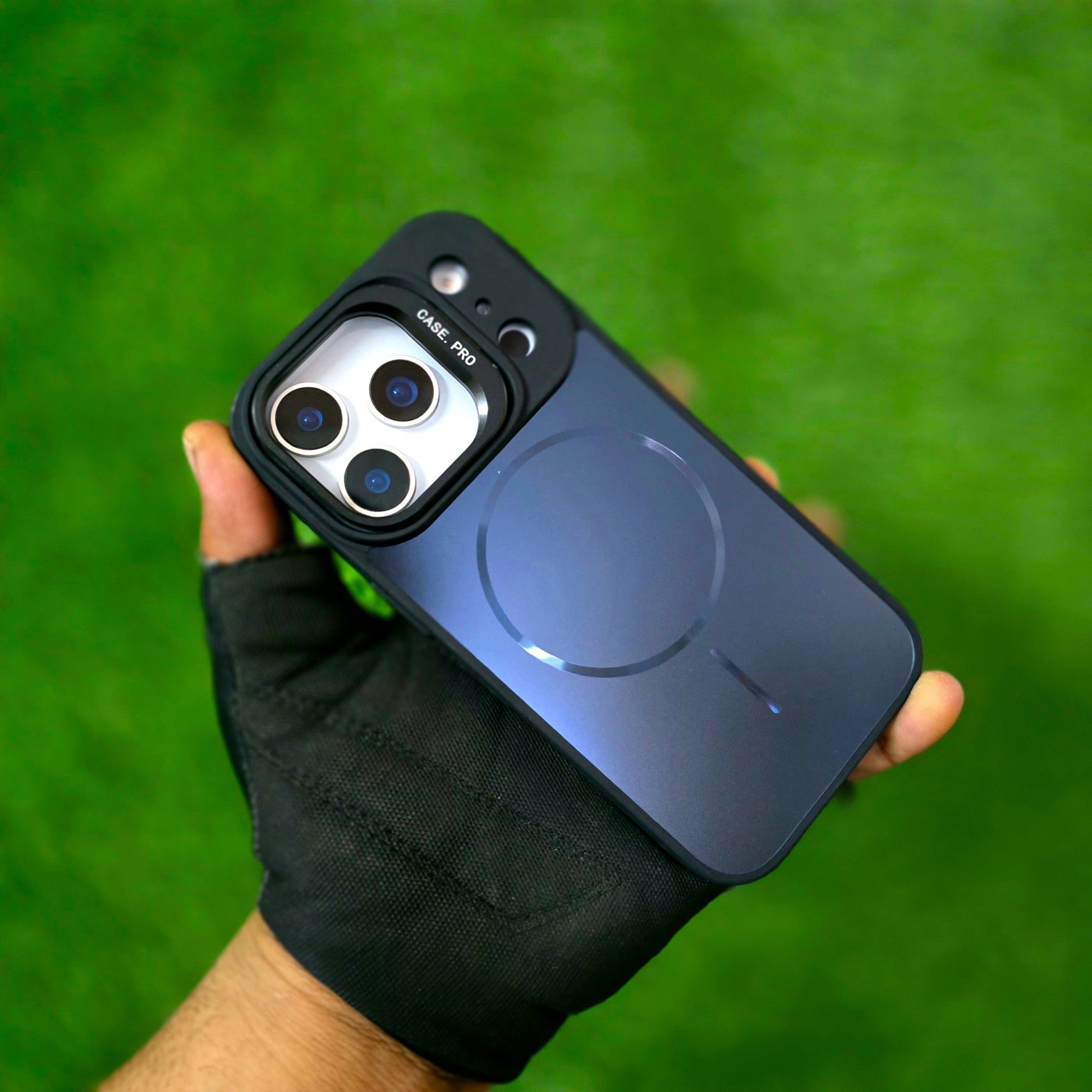 iPhone 17 Pro Max Matte Finish Metal Camera Kickstand Back Cover with Magsafe - Black