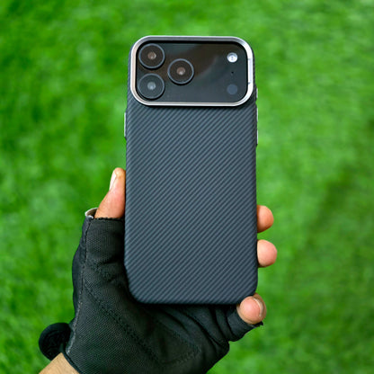 iPhone 17 Pro Max Carbon Case, 600D Carbon Fiber Texture Hard PC with Magsafe - Black