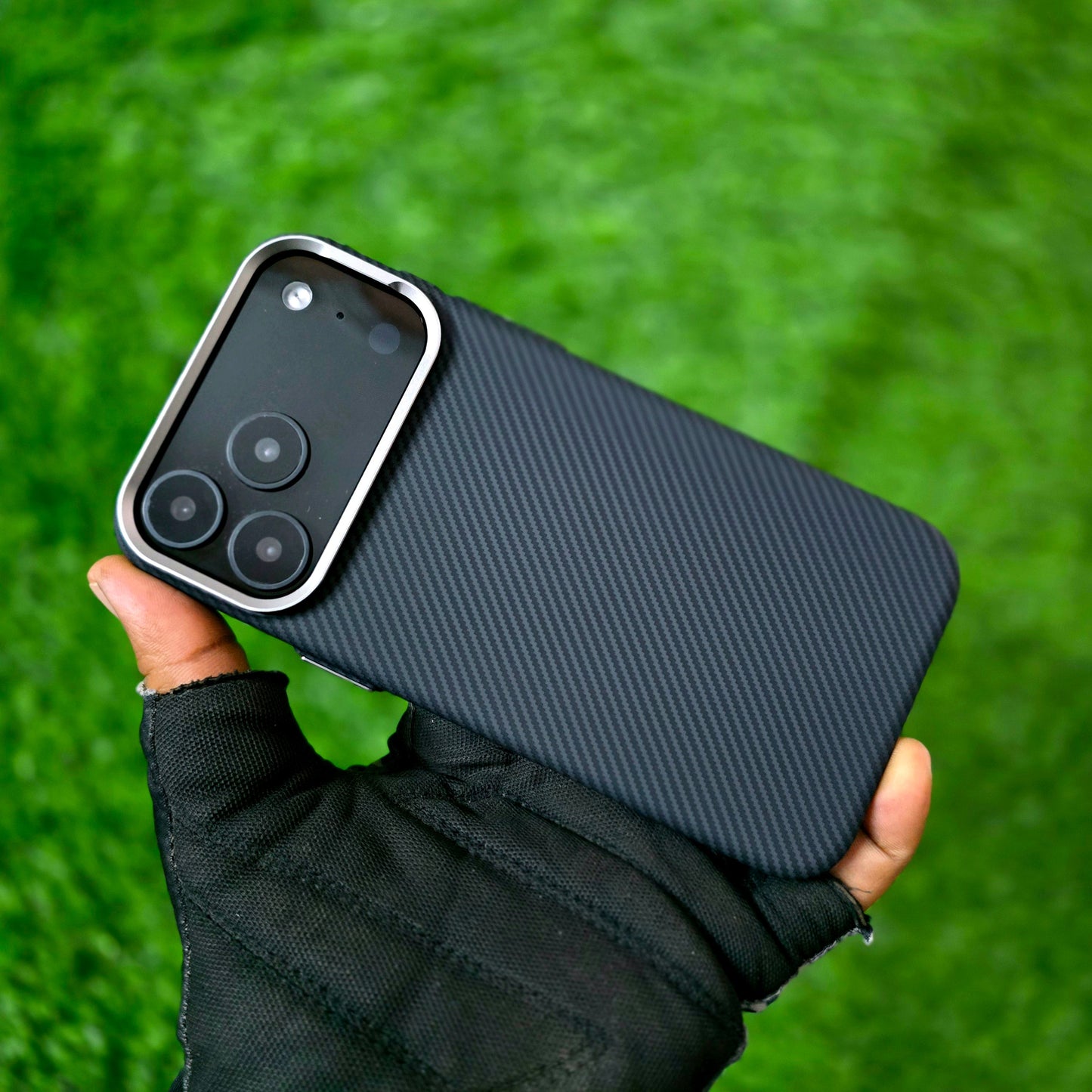 iPhone 17 Pro Max Carbon Case, 600D Carbon Fiber Texture Hard PC with Magsafe - Black