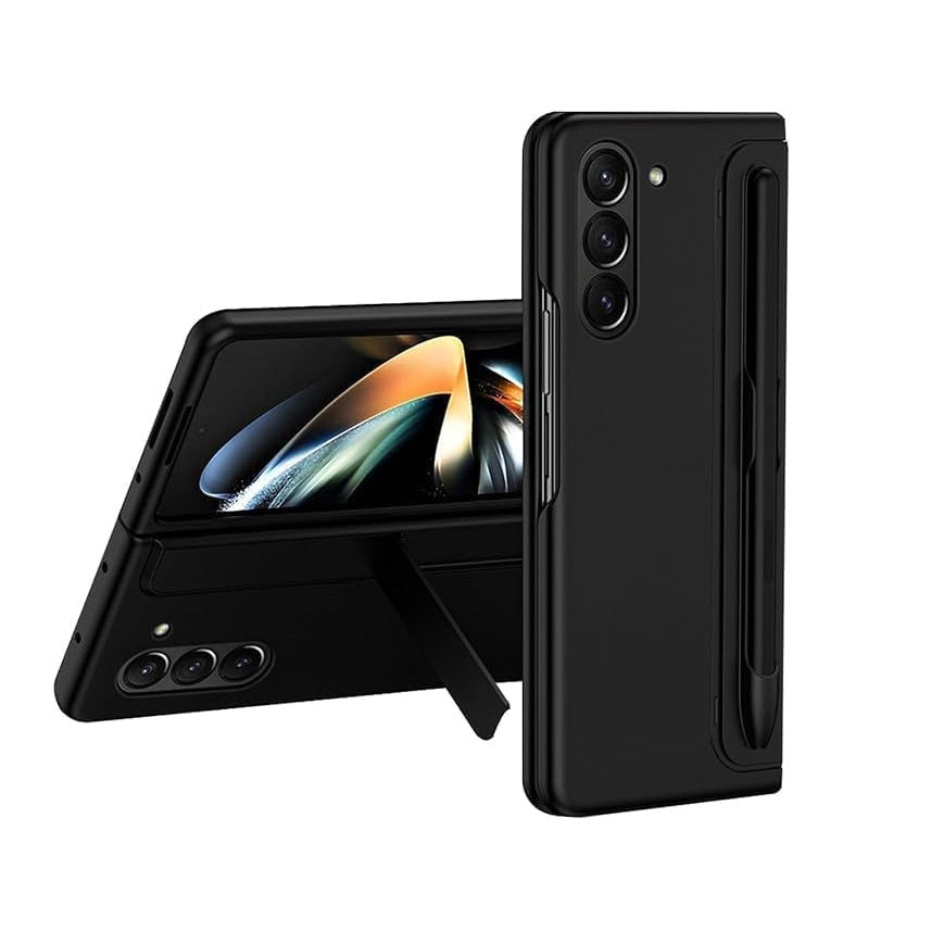 Samsung Galaxy Z Fold 6 Hard PC Matte Finish Removable S-Pen Slot & Kickstand Case - Black