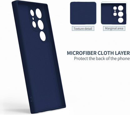 Samsung Galaxy S23 Ultra Original Flexible Matte Liquid Silicon Case With Logo - Blue