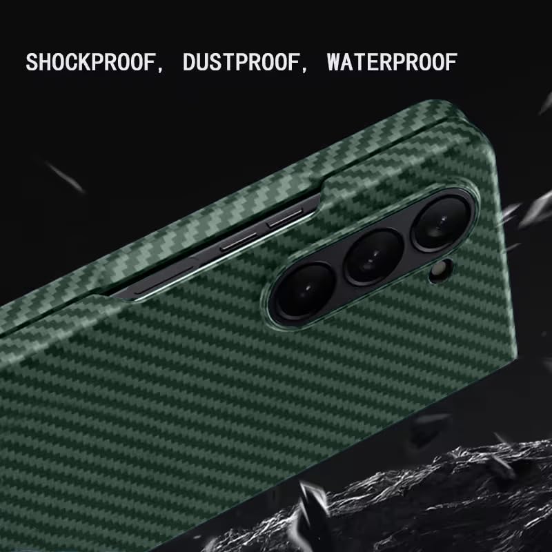 Samsung Galaxy Z Fold 6 0.6mm Super Slim Carbon Texture Aramid Fiber Case - Green