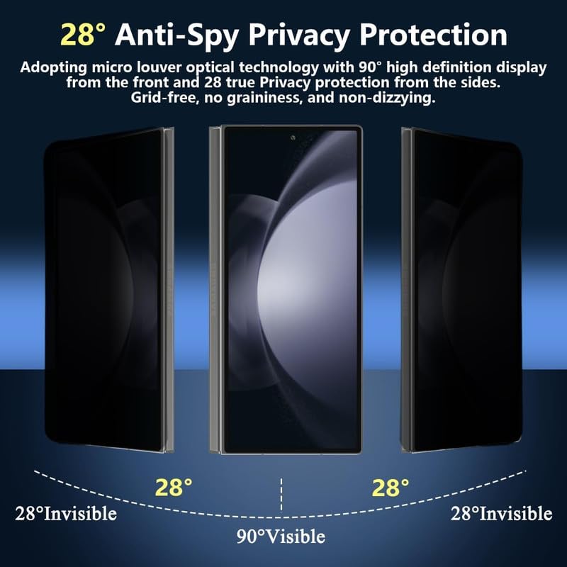 Samsung Galaxy Z Fold 6 Anti-Spy Privacy Tempered Glass with 9H Hardness Edges To Edge Protection