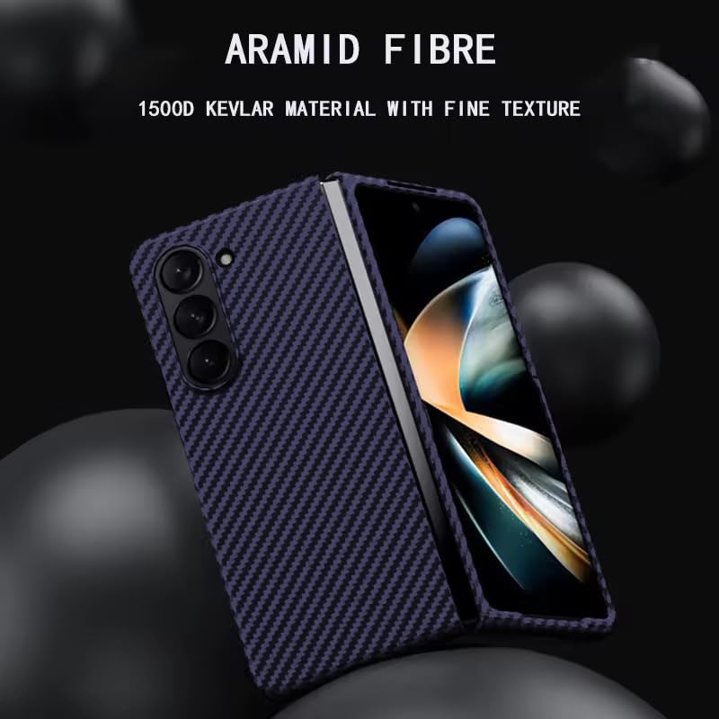 Samsung Galaxy Z Fold 6 0.6mm Super Slim Carbon Texture Aramid Fiber Case - Purple
