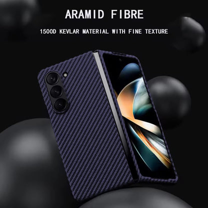 Samsung Galaxy Z Fold 6 0.6mm Super Slim Carbon Texture Aramid Fiber Case - Purple