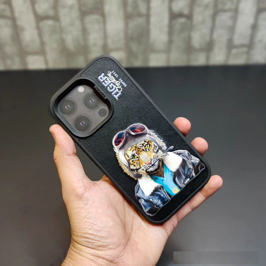 iPhone 14 Pro Max Santa Barbara Polo Club Fashion Tiger Leather Case