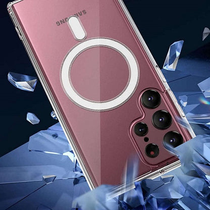 Samsung Galaxy S23 Ultra Hybrid Magnetic Protective Clear Case - Transparent