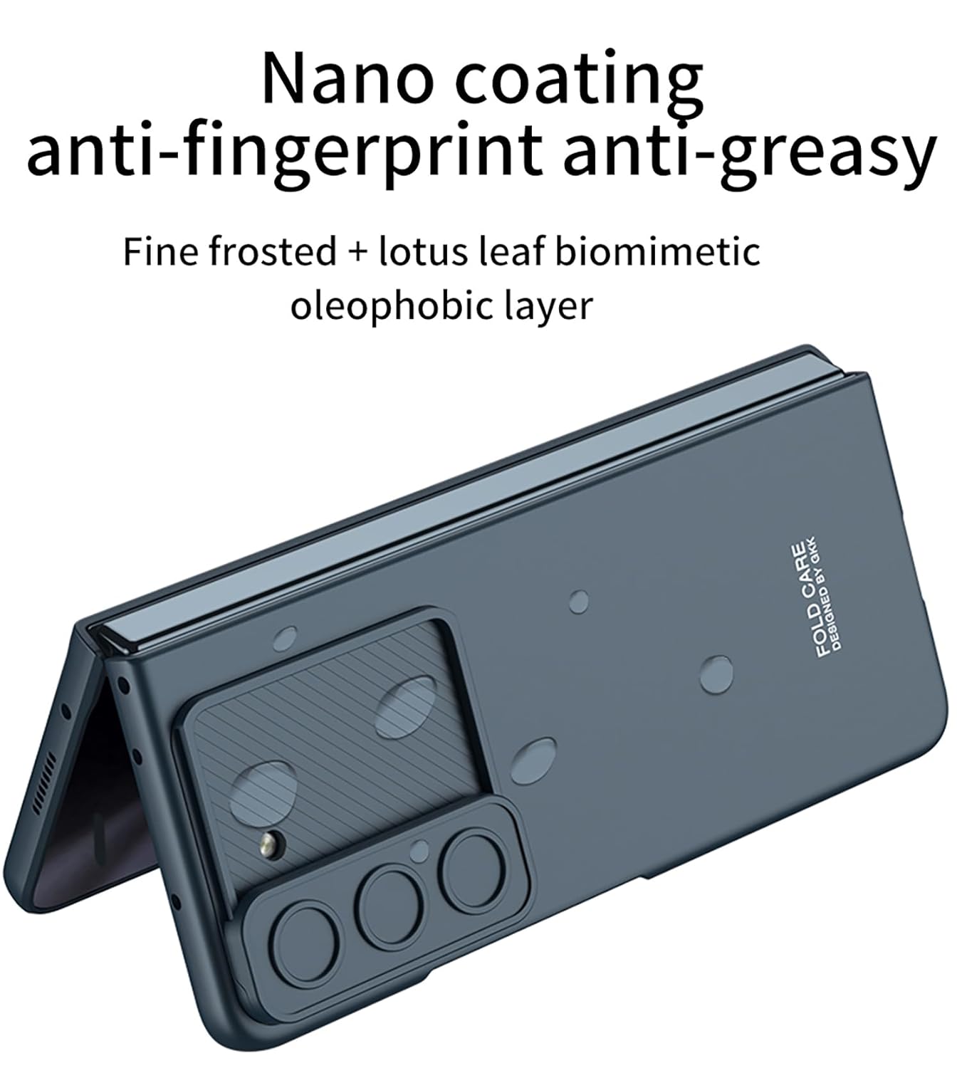 Samsung Galaxy Z Fold 6 GKK Ultra Thin Case with Slide Camera Cover Front in-Built Glass - Black