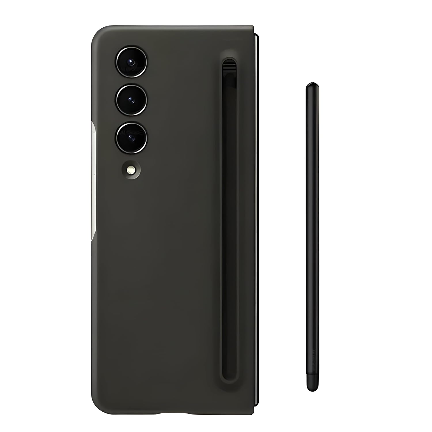 Samsung Galaxy Z Fold 6 Silky Liquid PC Matte S-Pen Case (With Front Glass) - Black