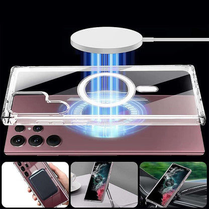 Samsung Galaxy S23 Ultra Hybrid Magnetic Protective Clear Case - Transparent