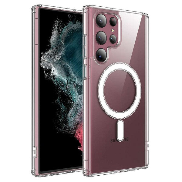 Samsung Galaxy S23 Ultra Hybrid Magnetic Protective Clear Case - Transparent