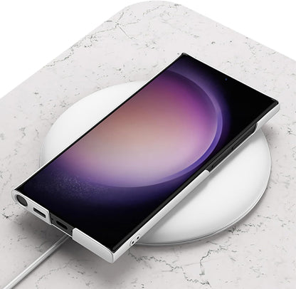 Samsung Galaxy S24 Ultra Slim Hard PC with Wrist Strap Lightweight Camera Protection Band Case - White