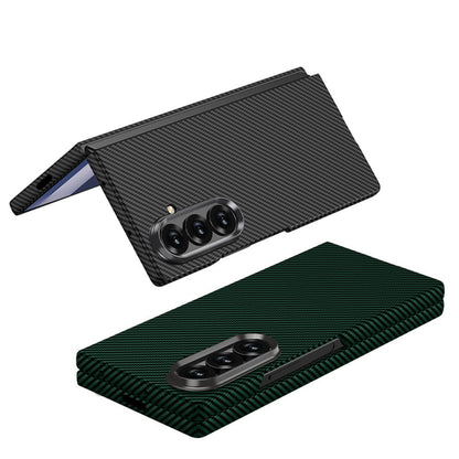 Samsung Galaxy Fold7 Gkk Super Slim Carbon Fiber Case with Inbuilt Front Glass - Black
