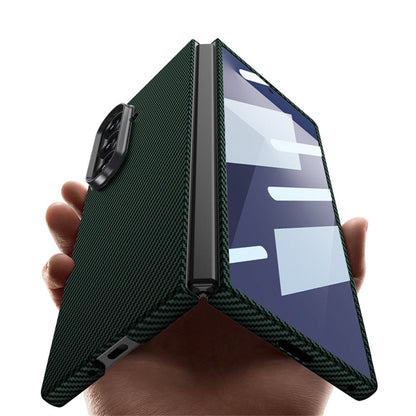 Samsung Galaxy Fold7 Gkk Super Slim Carbon Fiber 600D Case with Inbuilt Front Glass - Green
