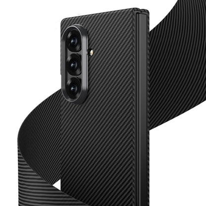 Samsung Galaxy Fold7 Gkk Super Slim Carbon Fiber Case with Inbuilt Front Glass - Black