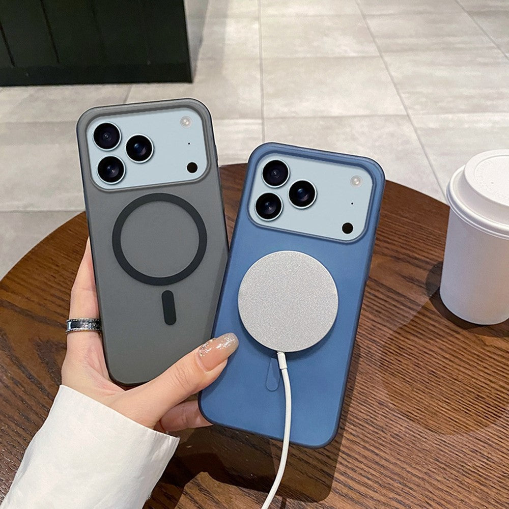 iPhone 17 Pro Max 0.8mm Thin Semi Transparent Matte Finish Smoky Cover with Magsafe - Black